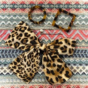 Fun, Flirty Hair Bundle! Leo bow, two faux tortoise barrettes and pearl hair pin